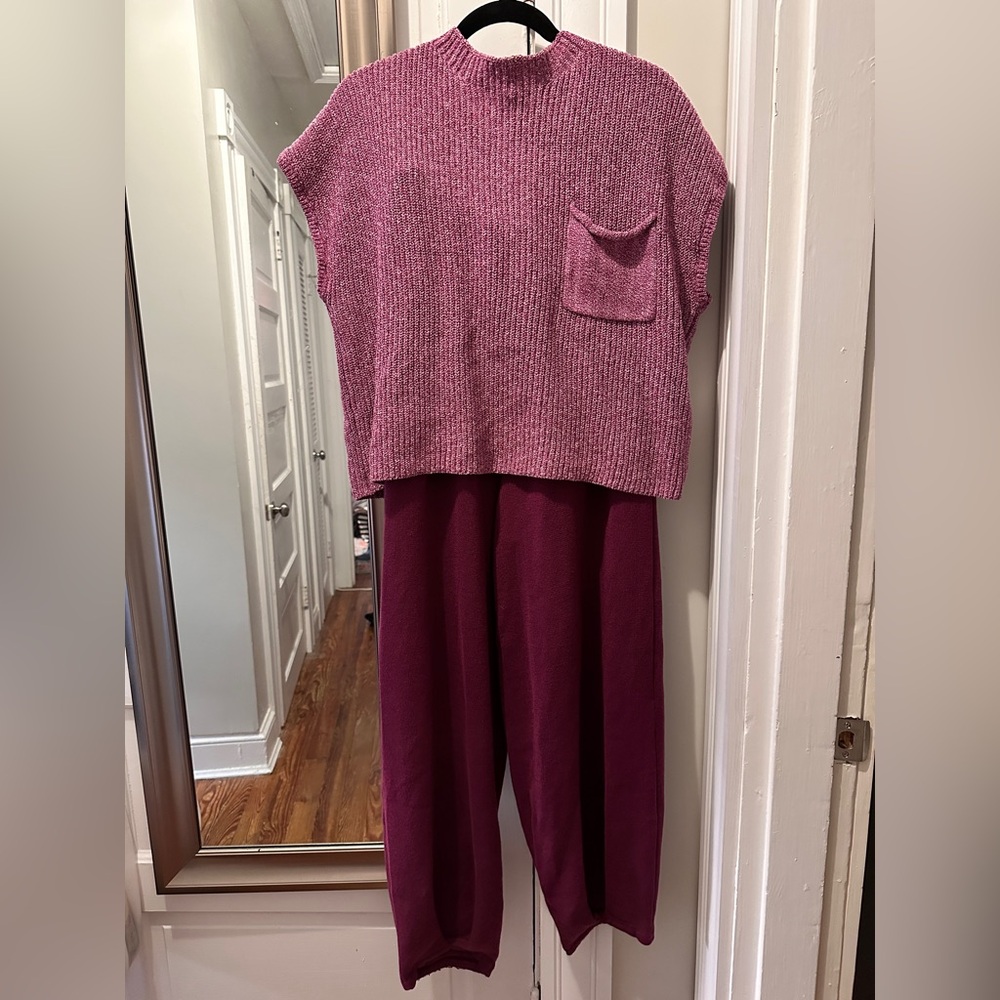 Free People Pink Sweater Set
